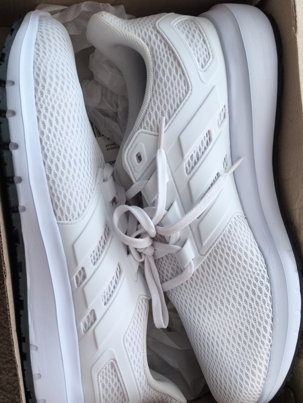 adidas Men's White Mesh Athletic Trainers